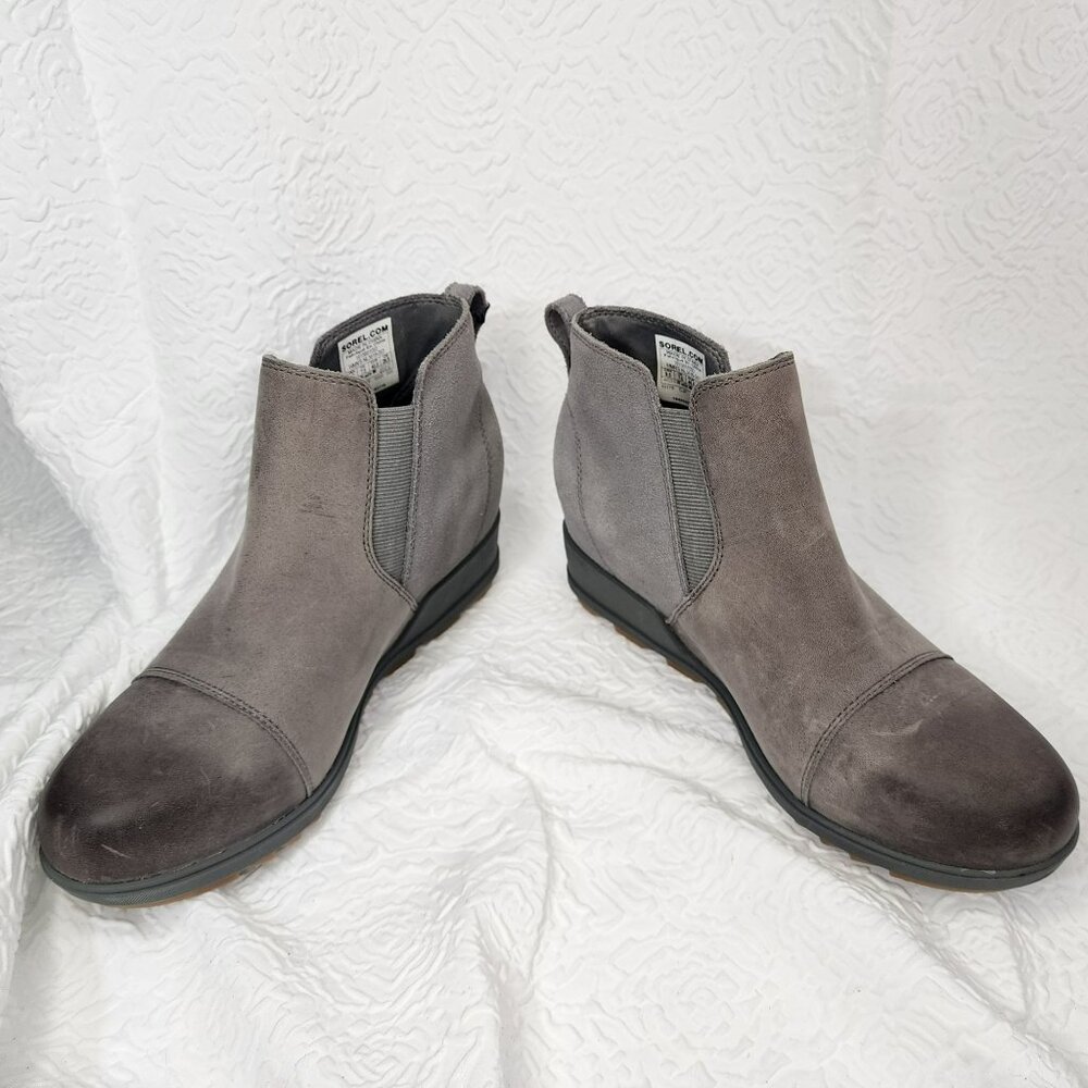 Sorel Women's Waterproof Evie II lined sz 9.5 gray leather pull on bootie
